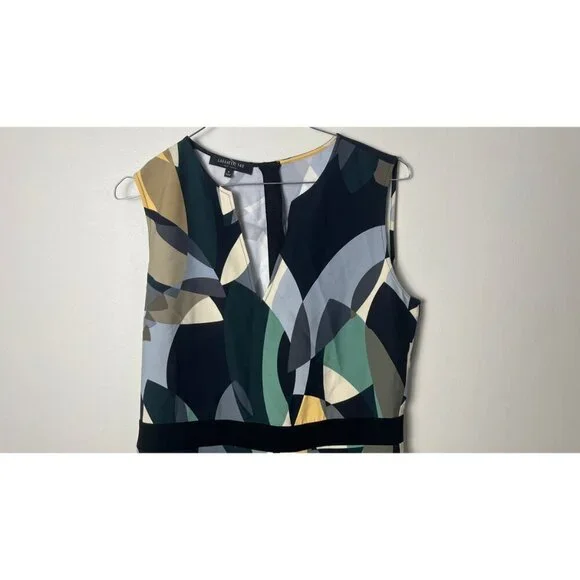 LAFAYETTE 148 GEOMETRIC PRINT MAXI DRESS 4 - Picture 2 of 5